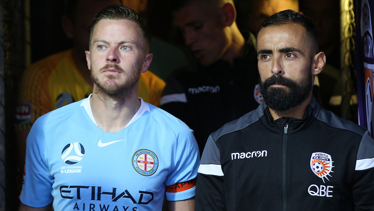 Glory v City - Castro and Jamieson at the tunnel